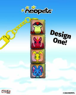 Neopets Rainbow Wonderland Fidget Keychain - Design One Neopets Rainbow Wonderland Fidget Keychain - Design One