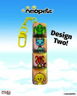 Neopets Rainbow Wonderland Fidget Keychain - Design Two Neopets Rainbow Wonderland Fidget Keychain - Design Two
