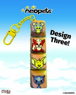 Neopets Rainbow Wonderland Fidget Keychain - Design Three