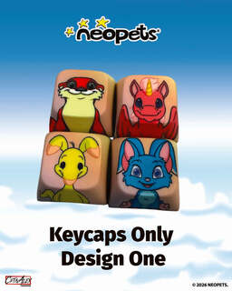 Neopets Rainbow Wonderland Keycaps - Design One