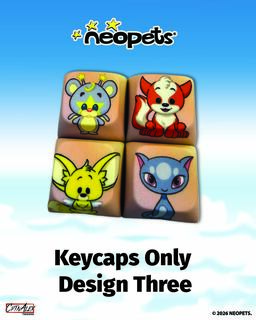 Neopets Rainbow Wonderland Keycaps - Design Three Neopets Rainbow Wonderland Keycaps - Design Three
