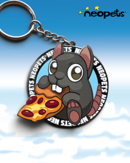 Neopets - Pizza Rat Meepit FLYT Badge Keychain